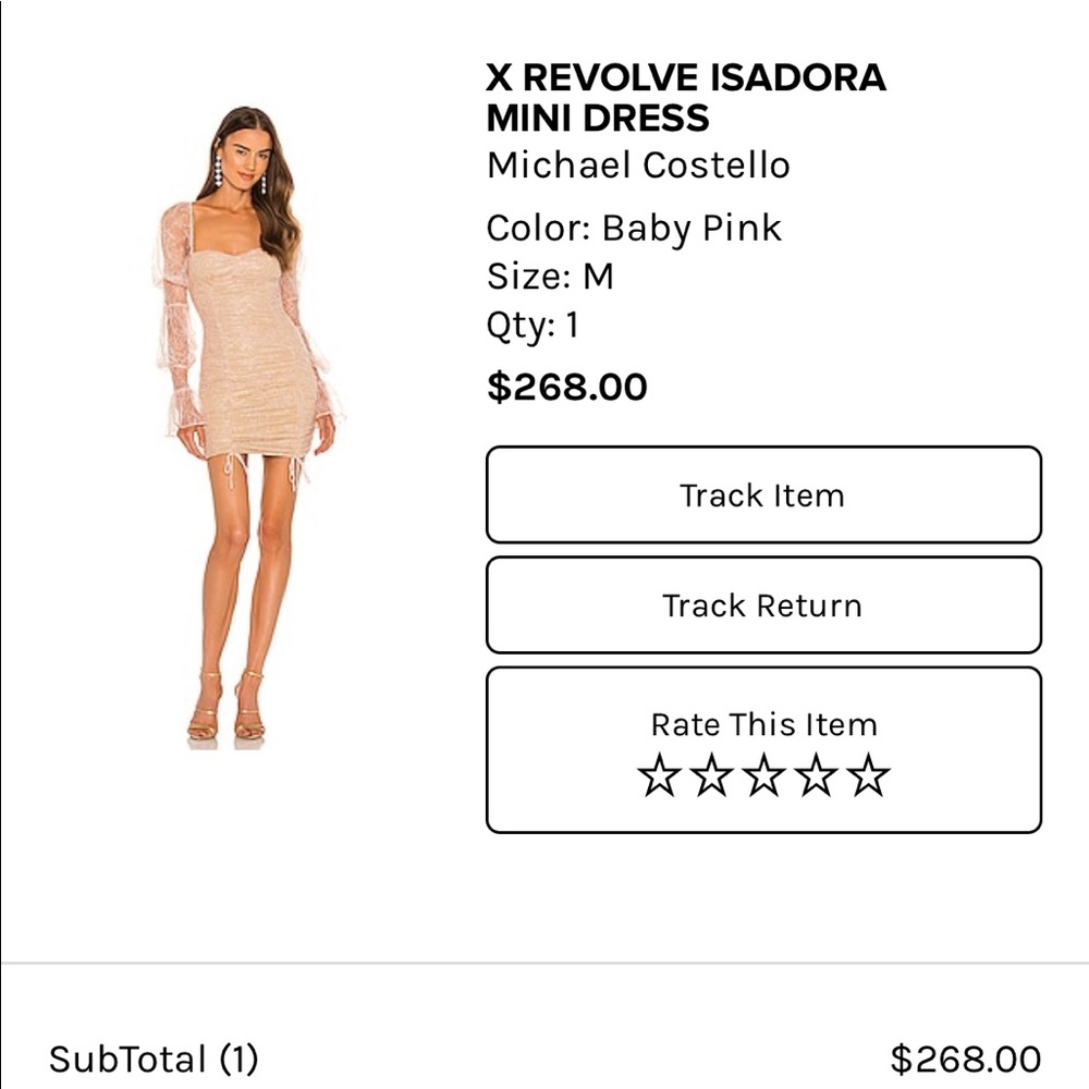 Brand new Michael Costello dress from revolve size medium
